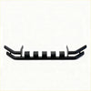 Black metal rear step bar with five rectangular cutouts and curved end caps for low bar nudge bar toyota hilux revo 2015+