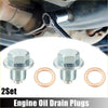 Silver M12x1.25 engine oil drain plugs with copper washers 2-set kit for Toyota 4wd ute offroad models 1990-2023