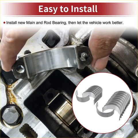 Silver metallic main and rod bearing set for engine installation in toyota land cruiser kit