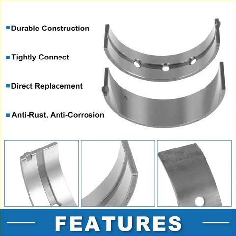 Silver metallic engine bearing shells with durable semi circular design and three holes for toyota land cruiser fzj main bearing set