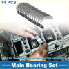 Set of 14 metallic main engine bearings in silver for smooth crankshaft operation in toyota land cruiser fzj 1992-2009