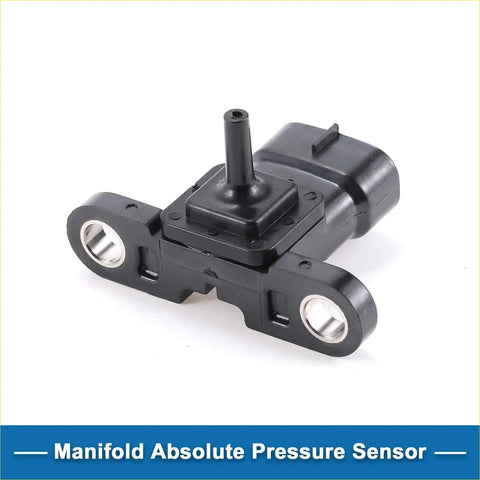 Black plastic manifold absolute pressure sensor for toyota tacoma with metallic threaded ports and central cylindrical part