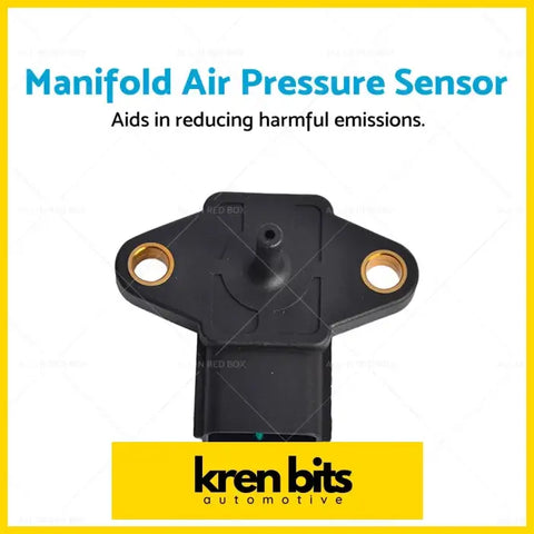 Black manifold air pressure sensor with gold mounting holes and central tube suitable for Nissan y61 gu patrol 3.0