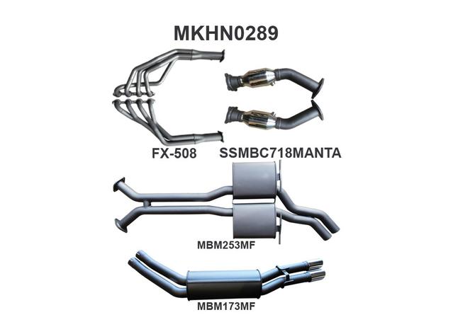Manta 2.5" Dual Exhaust With Extractors Quiet Fits WH