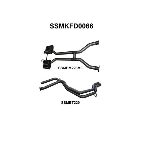Manta 2.5" Catback Exhaust Fits Falcon AU V8 IRS Sdn