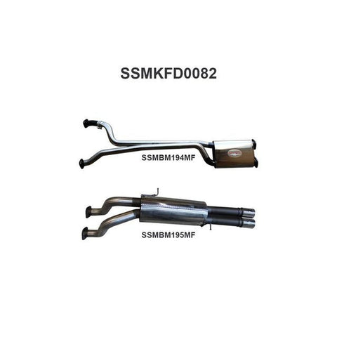 Manta 2.5" Dual Catback Exhaust Quiet Fits Falcon AU V8