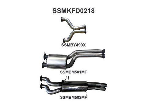 Manta 3" Dual Exhaust - Cat-Back Systems Quiet Fits FG