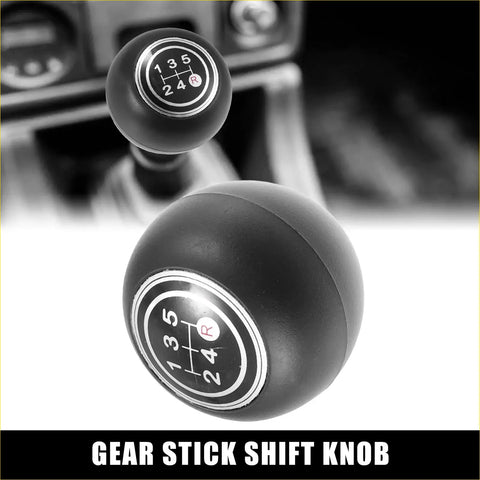 Black rubber manual gear stick shift knob with white and silver labeled 5 speed pattern for toyota land cruiser