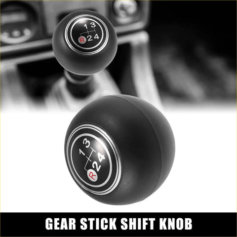 Black manual gear stick shift knob with white and red circular gear pattern for toyota land cruiser 1974-1984