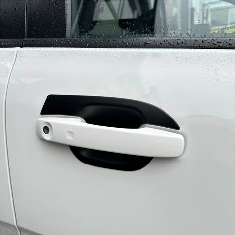 White plastic door handle with black trim for matte black door bowl inserts ford ranger 2022 4 piece set