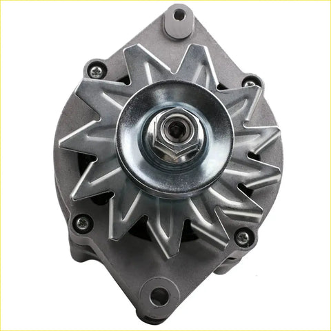 Silver metallic 12v 85a maxpeedingrods alternator with star-shaped cooling fins and hex bolt for holden cars