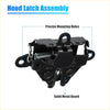 Black metal bonnet latch lock for toyota tacoma 2005-2011 with spring and precise mounting holes visible