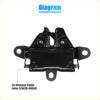 Black metal bonnet latch lock for Toyota Tacoma 2005-2011 showing robust industrial trunk latch mechanism back side