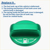 Green metal gas fuel tank cap cover sticker with lock and open arrows for toyota hiace 200 series 2005-2023