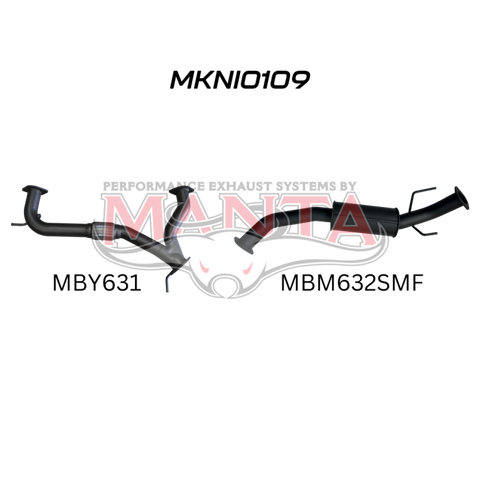 Manta Patrol Y62 V8 5.6L, 3in Centre Small Medium Muffler