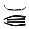 Set of black glossy vinyl window visors for monsoon and bonnet guard on nissan navara 2021-2025