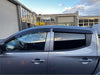 Gray metallic mitsubishi triton 2019-2023 with monsoon and bonnet guard oem style black window visors chrome handles