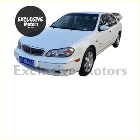 White sedan with sleek chrome accents showing monsoons visors for nissan cefiro a33 maxima qx 1998-2004