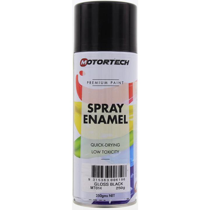 Motortech Aerosol Spray Enamel Gloss Black 250g MT014