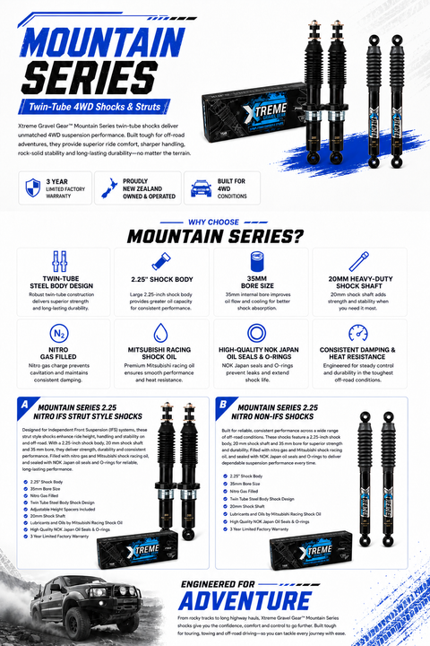 XGG Mountain Series Leveling Kit - Ford Ranger Next Gen / VW Amarok