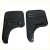 Black plastic mud flaps with molded ridges and mounting holes for toyota hilux sr5 4wd 2005-2015 back side view