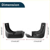 Black plastic mud flaps splash guards 17cm by 14cm for toyota avalon 2007 to 2018 back side view
