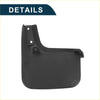Black plastic mud flap with molded mounting brackets and pre-drilled holes for toyota sequoia 2023-2024 set of 2