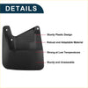 Black plastic mud flap with sturdy molded design and mounting holes for toyota sequoia 2023-2024 back side view