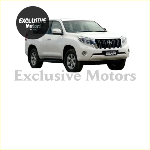 White toyota land cruiser prado suv shown from the back with mudflap for lc90 lc120 lc150 models