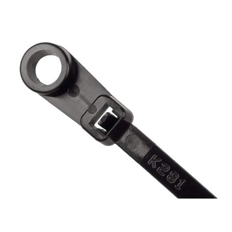 MVP Cable Tie With Mounting Head Black 205mm 100 Pack
