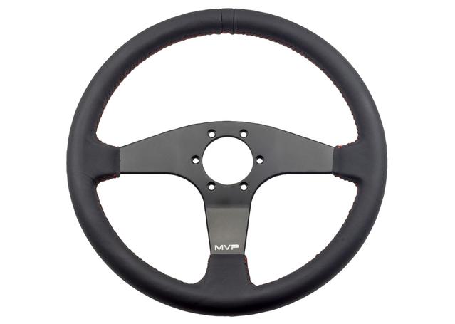 MVP Steering Wheel 350mm Steering Wheel Flat Leather