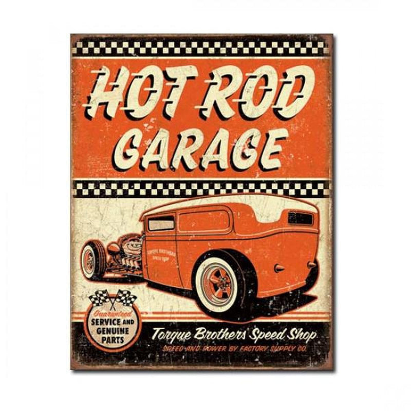 Hot Rod Garage Torque Brothers Metal Sign (32x41cm)