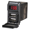 Narva Dual USB Charger with Volt/AMP Switch 63219BL