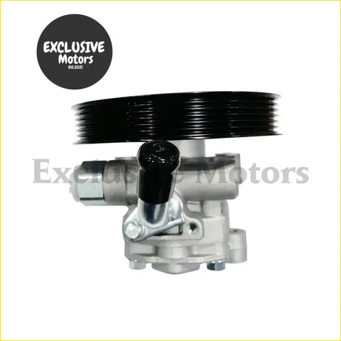 New silver metallic power steering pump with black ribbed pulley and cap for mitsubishi l200 nativa pajero sport