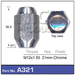 Nice Wheel Nut M12x1.50 Chrome A321
