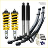 Yellow and silver coilover suspension kit with black shocks for nissan navara frontier d40 dobinsons ims monotube