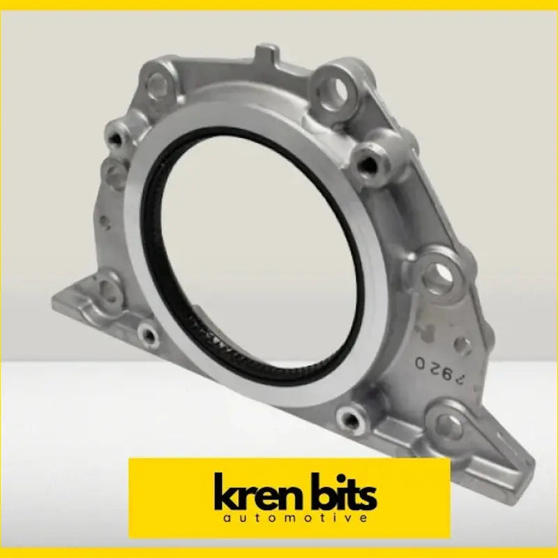 Silver metallic rear engine oil seal cover with black rubber gasket bolt holes for nissan patrol safari gq td42