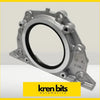 Silver metallic oil pan gasket with black rubber seal and bolt holes for nissan patrol safari gq td42 rear main seal retainer