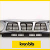 Chrome front grille for nissan safari gq y60 with three horizontal chrome slats and black lower trim for cars