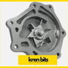 Gray cast iron nissan safari gq y60 engine water pump with central star-shaped impeller and mounting holes visible
