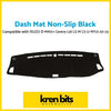 Black non-slip dash mat with matte finish and star cutouts for isuzu d-max centre lid ls-m ls-u my21 20-23