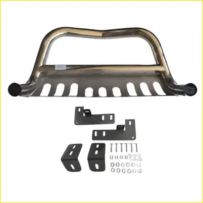 Black metal nudge bar grille guard with integrated skid plate and mounting hardware for mazda bt-50 2012-2020