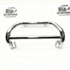 Chrome-finished steel nudge bar with sleek curved design and sturdy brackets for medium size nissan navara 2021+ front sensors