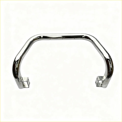 Chrome finished u-shaped motorcycle handlebar guard with squared end caps for mitsubishi pajero nudge bar 2015-2018