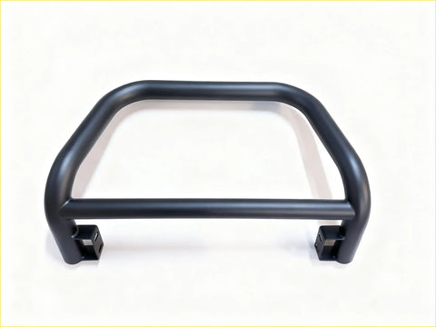 Black matte metal nudge bar with curved bars and mounting brackets compatible with front sensors for mitsubishi triton 2005-2015