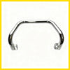 Chrome finished nudge bar for toyota hilux 2015-2025 with squared end caps and front handlebar guard design