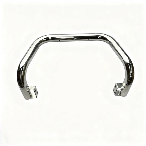 Chrome finished metal nudge bar with sleek curved design and square end caps for mazda bt-50 2021 gsx