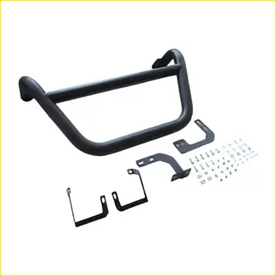 Black steel nudge bar for volkswagen amarok 2010-2022 with front bumper guard, mounting brackets, and hardware