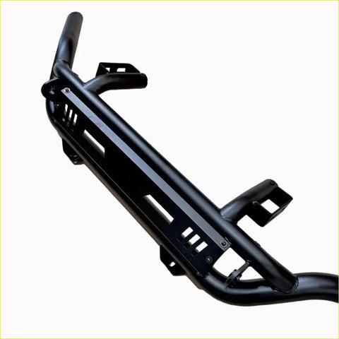 Black metal nudge bar lower style front bumper guard with rugged angular design and reinforced brackets for isuzu d-max