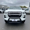 White isuzu d-max 2021-2023 with matte black medium size nudge bar and black front bumper guard